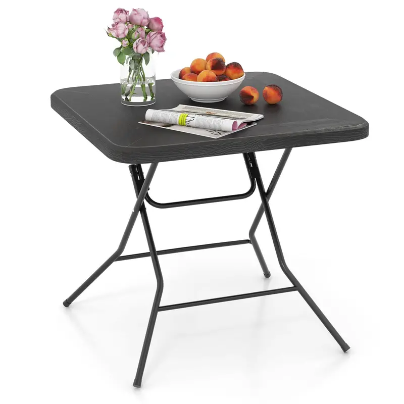2.6-Foot Folding Picnic Table By Giantex – Square Hdpe Patio Dining Table For Four 1