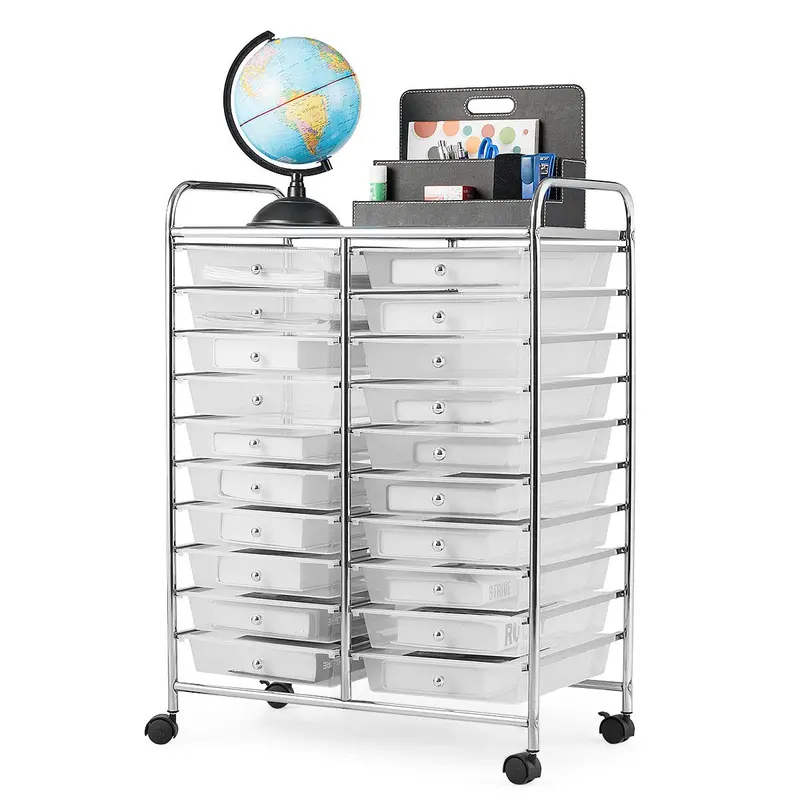 20-Drawer Rolling Organizer Cart: Heavy-Duty Mobile Storage For Crafts Or Tools 1