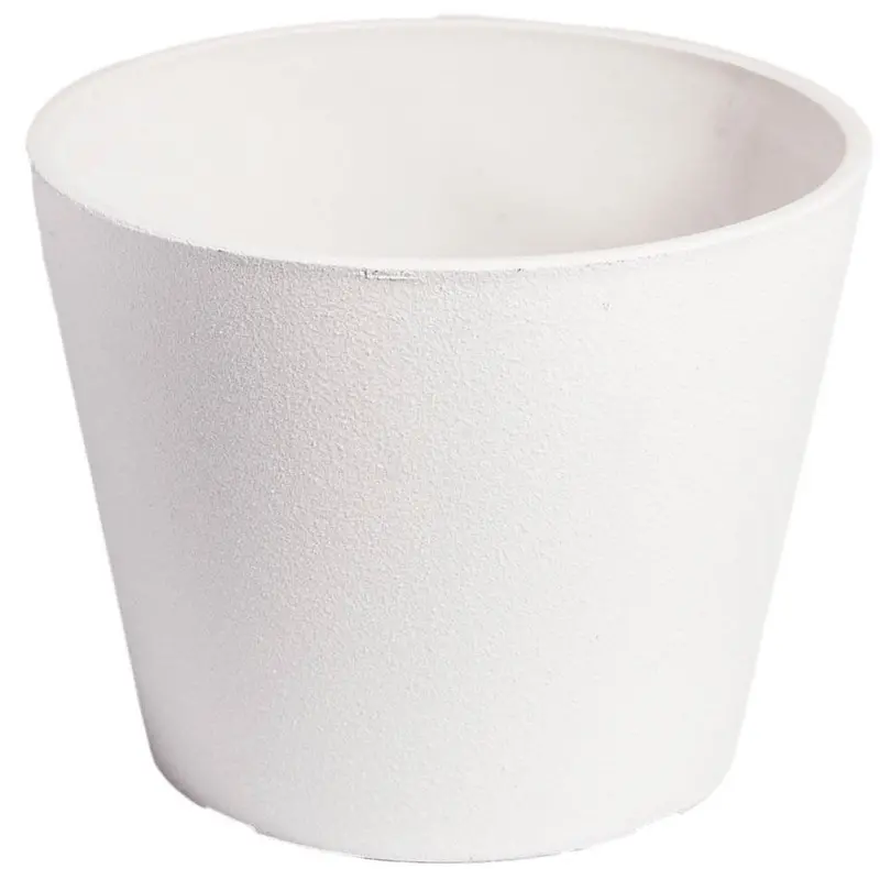 25Cm Rendered White Ceramic-Look Planter Pot 1