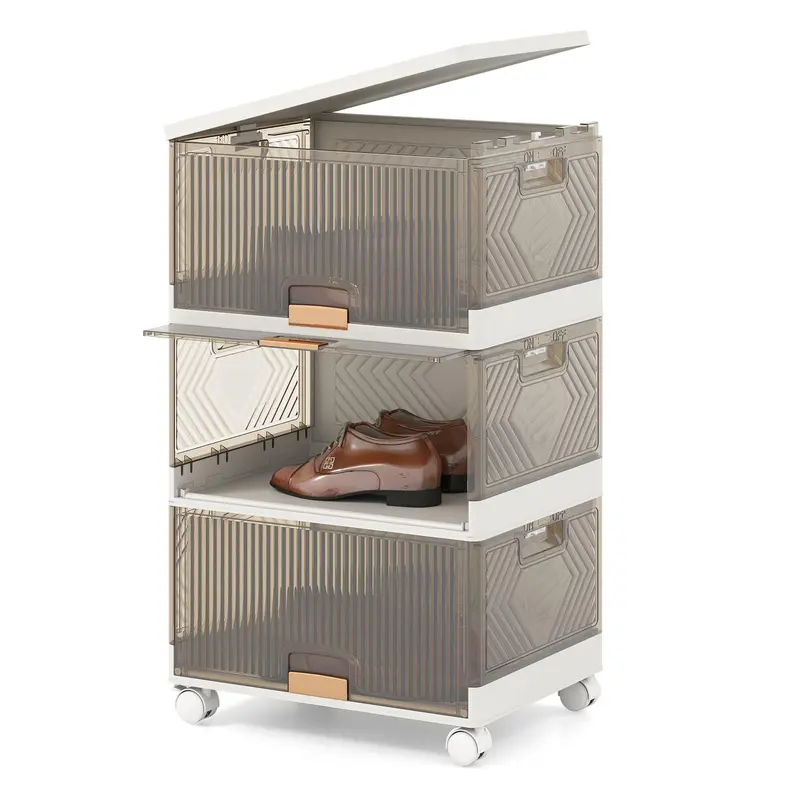 3-Tier Foldable Storage Bin System – 13.5-Gallon Lightweight Stackable Organizer 1