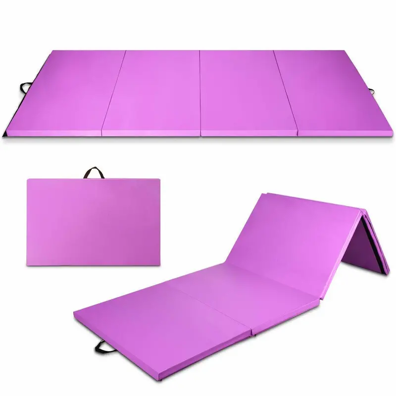 4' X 8' X 2" Portable Gymnastics Mat – Foldable, Tear-Resistant Panel Mat With Integrated Handles 1