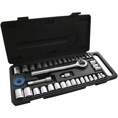40-Piece Metric & Imperial Socket Set – Ratchet, Drivers, And Accessories In Carry Case 1