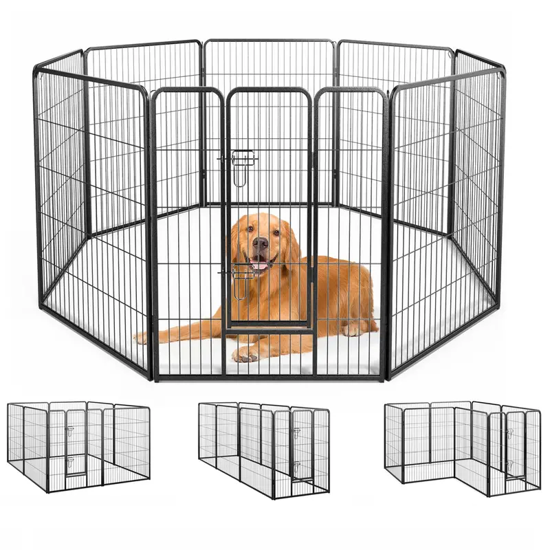 40" Reinforced Metal Dog Playpen With Entry Door For Large Breeds 2