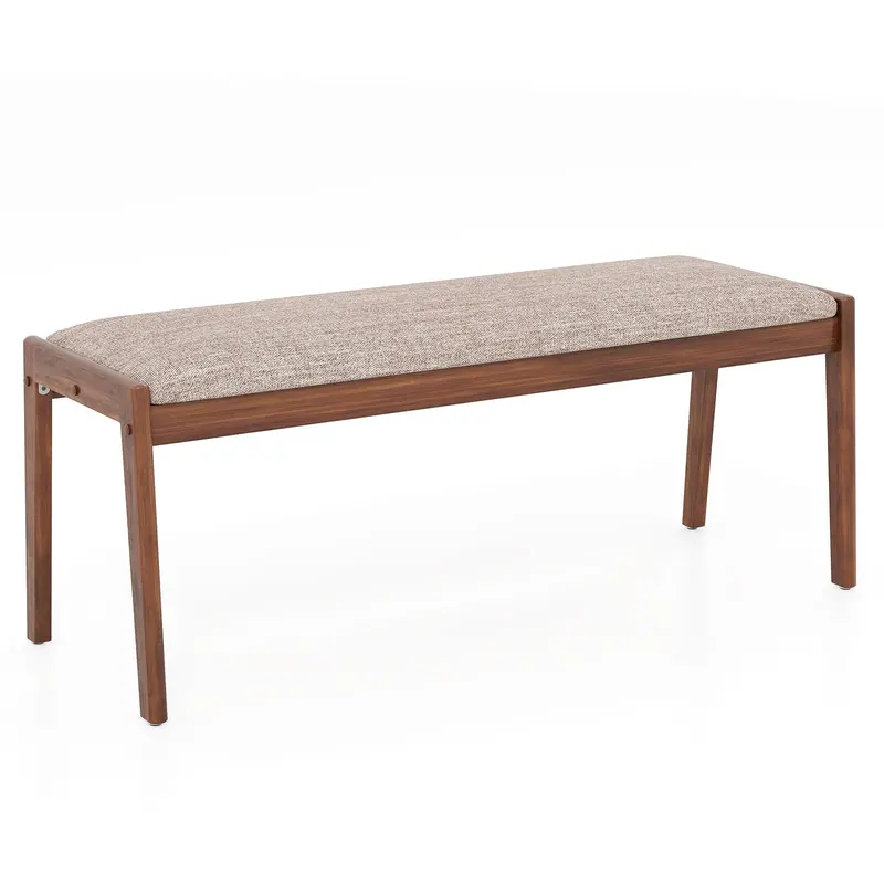 45-Inch Upholstered Entry Bench – Giantex Fabric-Padded Seat With Rubberwood Legs 1