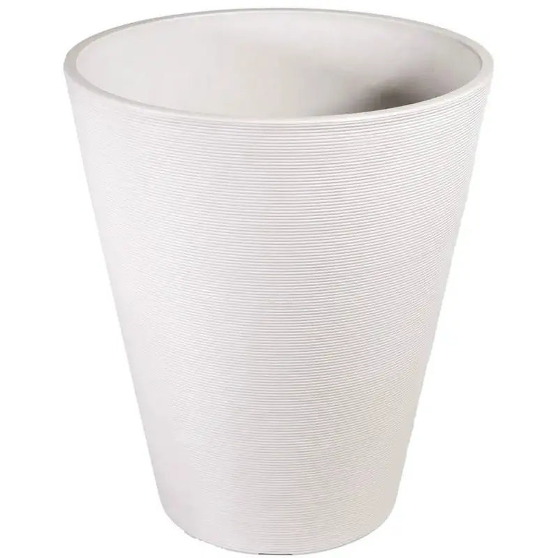 47Cm Textured Round White Decorative Planter 1