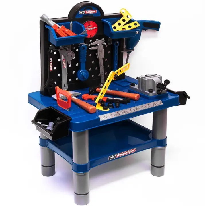 54-Piece Kids’ Pretend Workshop Set With Drill And Workbench 1