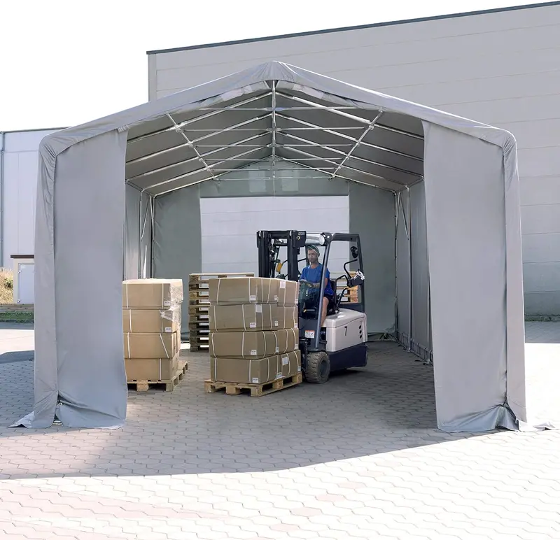 6X8M Industrial-Grade Pvc Tent Hall – Gray Tarpaulin For Concrete Foundations 1