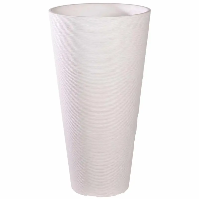 71Cm Large Textured White Round Planter 1
