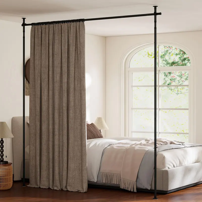 Adjustable Floor-To-Ceiling Curtain Rod For Room Dividers (4–10 Ft Height) 1