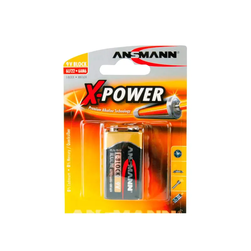 Ansmann X-Power 9V Alkaline Battery For Professional Audio And Lighting Gear 1