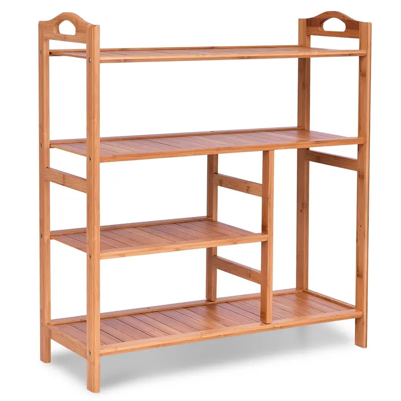 Bamboo 4-Tier Shoe Rack: Space-Saving Entryway Organizer For 12–14 Pairs 1