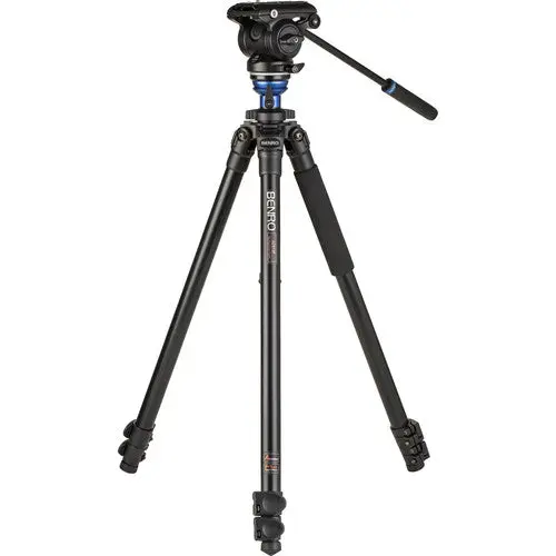 Benro A2573F Single-Tube Aluminum Tripod With Integrated S4Pro Fluid Video Head 1