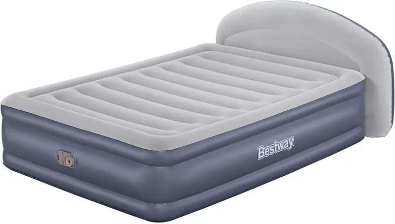 Bestway Tritech Loungelux Queen Air Bed – 33-Inch Self-Inflating Mattress With Built-In Ac Pump & Reinforced Headboard Support 1
