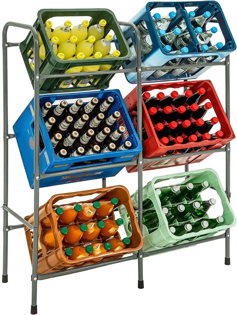Beverage Case Shelving Unit – Stackable Storage Rack For Retail Or Home Use 1