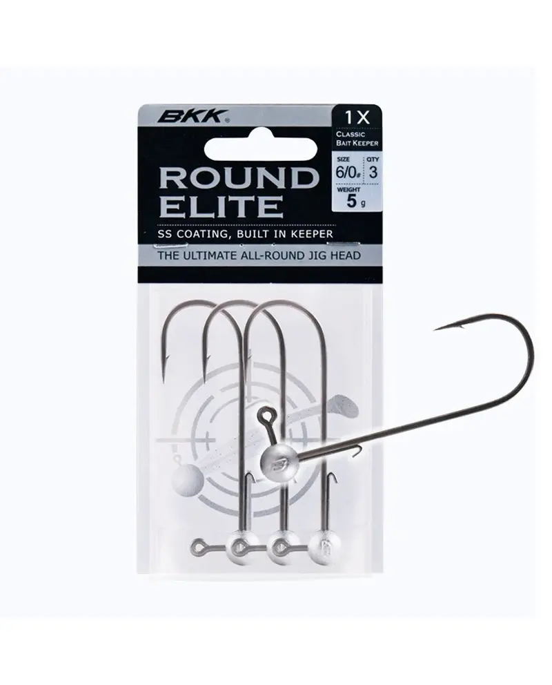 Bkk Round Elite Jig Heads – Premium Nickel-Plated Lead Heads 1