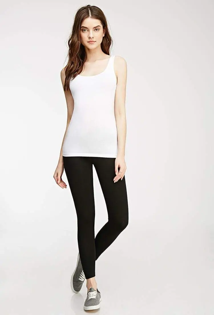 Black Cotton Leggings – Squat-Proof Fabric 1