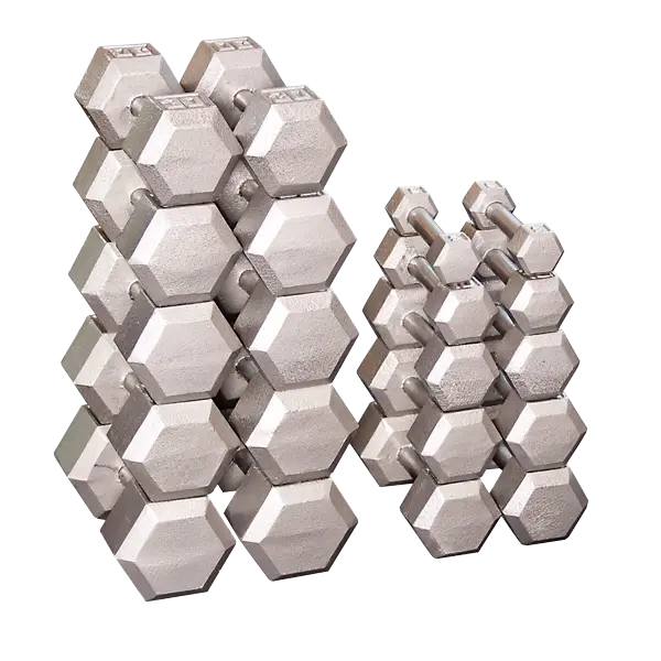 Body-Solid Iron Hex Dumbbell – Gray Finish 1