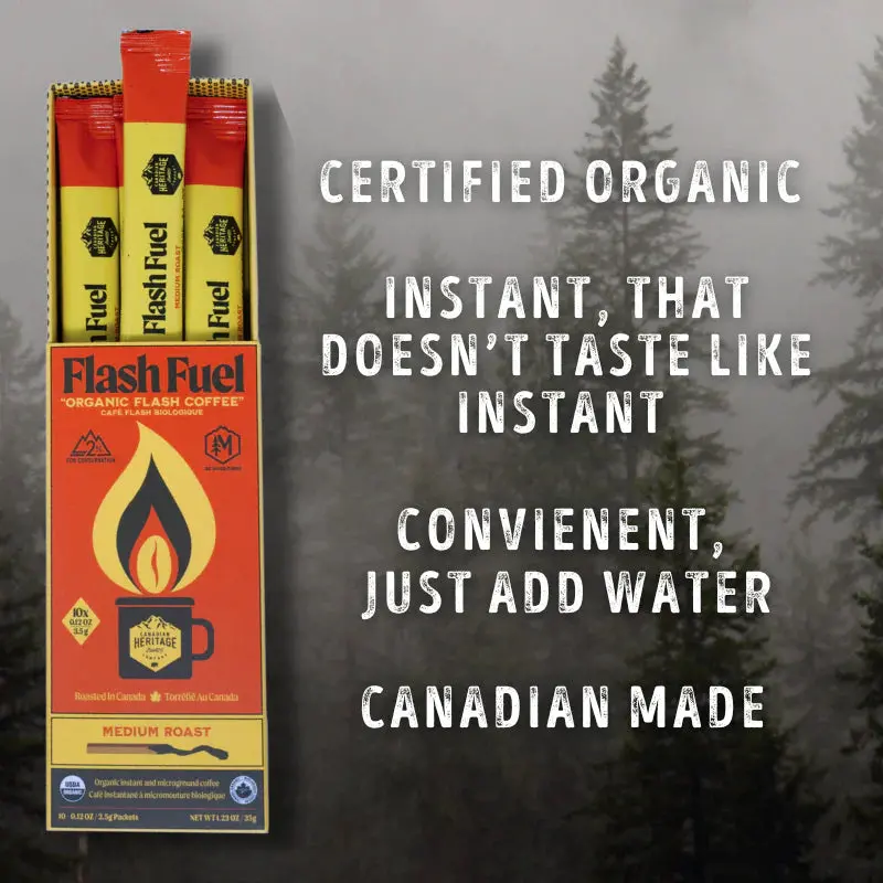 Canadian Heritage Roasting Co. Flash Fuel Organic Coffee – Single-Serve Instant Packets 1