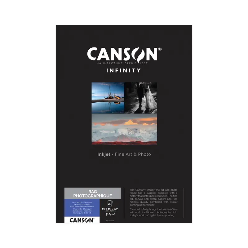 Canson Infinity Rag Photographique Matte Paper – 310 Gsm, 13×19", Pack Of 25 1