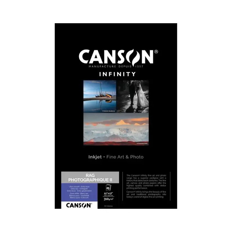 Canson Rag Photographique Ii Matte Fine Art Inkjet Paper – 310 Gsm, 11″ × 17″, Pack Of 25 1