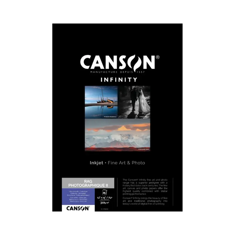 Canson Rag Photographique Ii Matte Fine Art Inkjet Paper – 310 Gsm, 13″ × 19″, Pack Of 25 1