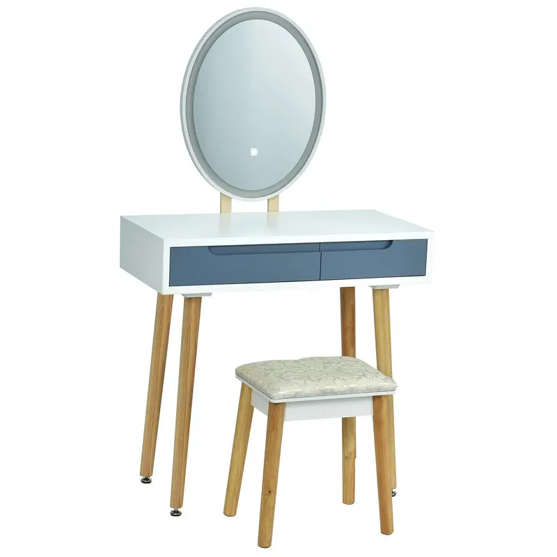 Charmaid Lighted Mirror Vanity Desk Set 1