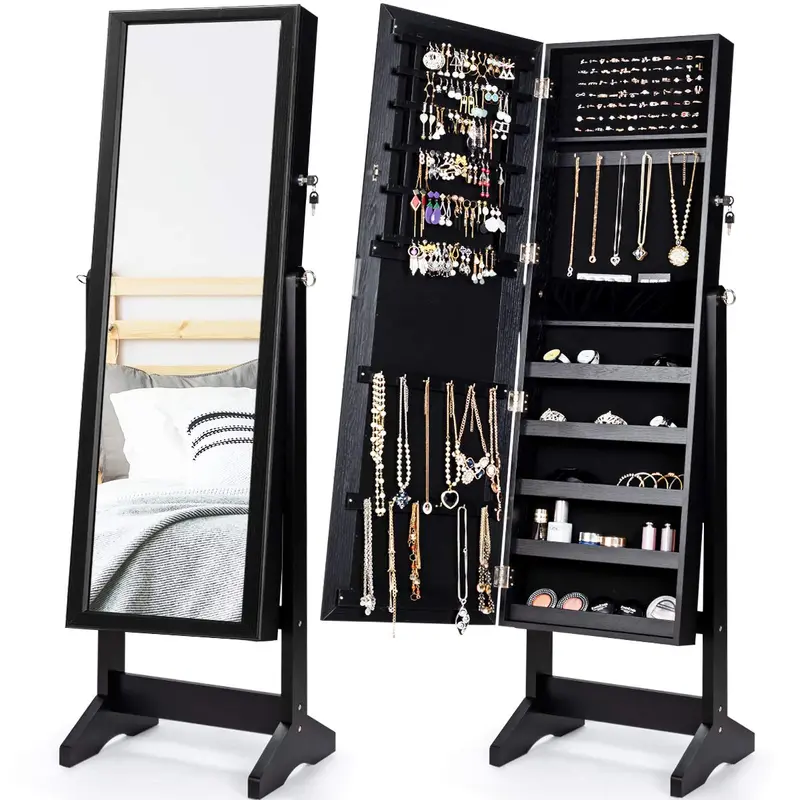 Charmaid Lockable Freestanding Jewelry Organizer – High-Capacity Display & Storage Box 1