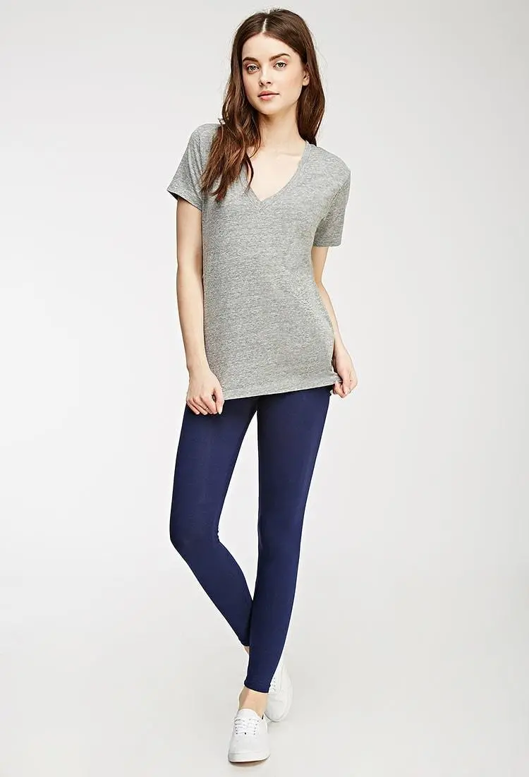 Classic-Fit Cotton Leggings – Soft Stretch Fabric 1