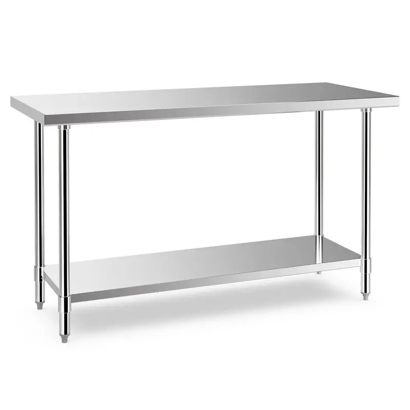 Commercial-Grade Stainless Steel Workbench – 24" X 60" Adjustable Undershelf & Non-Slip Foot Pads 1