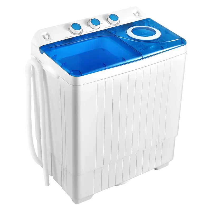 Compact 26-Lb Twin-Tub Washing Machine With Drain Pump – Portable Semi-Automatic Design 1