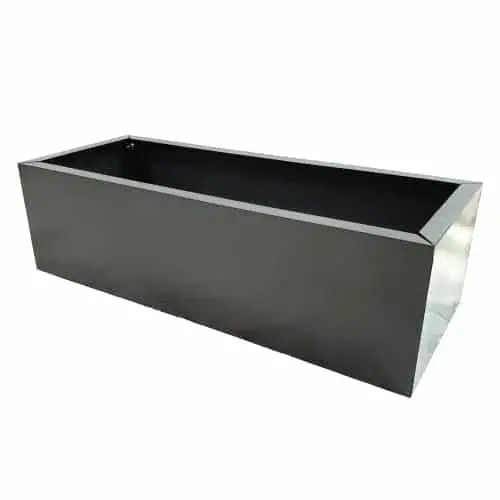 Compact Grey Metallic Planter – Sleek Small-Scale Container 1