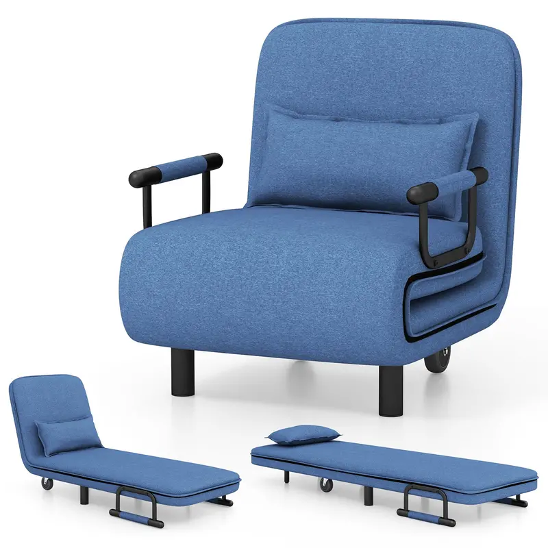 Convertible Sofa Bed – 3-In-1 Folding Sleeper Chair With Wheels And Dual Leg Support 1