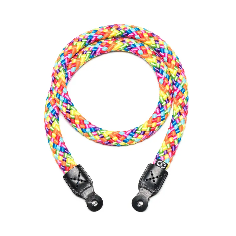 Cooph Braided Adjustable Camera Strap With Split Ring – 49.2" (125 Cm), Rainbow Weave 1