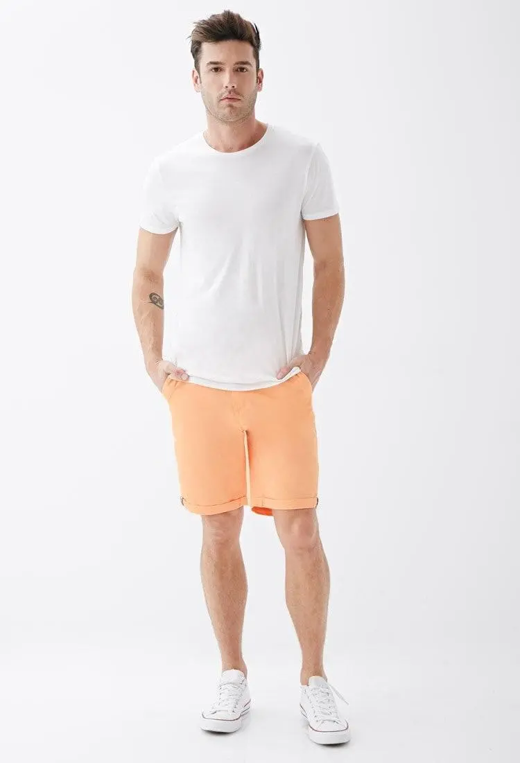 Cuffed Chino-Style Shorts – Cotton Blend 1