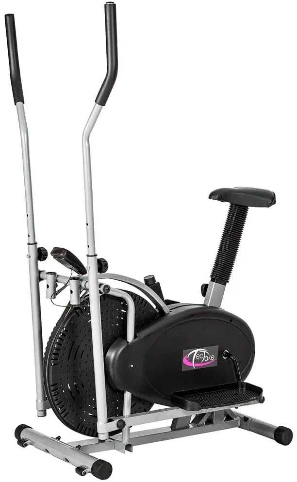 Dual-Function Cardio Machine – Foldable Exercise Bike & Elliptical Cross Trainer With Digital Monitor 1