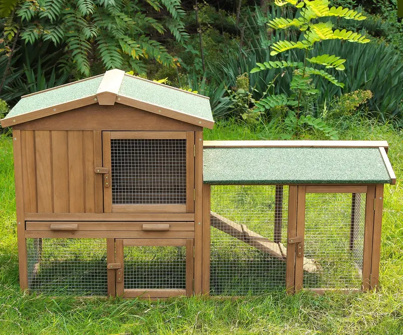 Durable Wooden Rabbit Hutch – Outdoor Pet Shelter With Ventilation 1