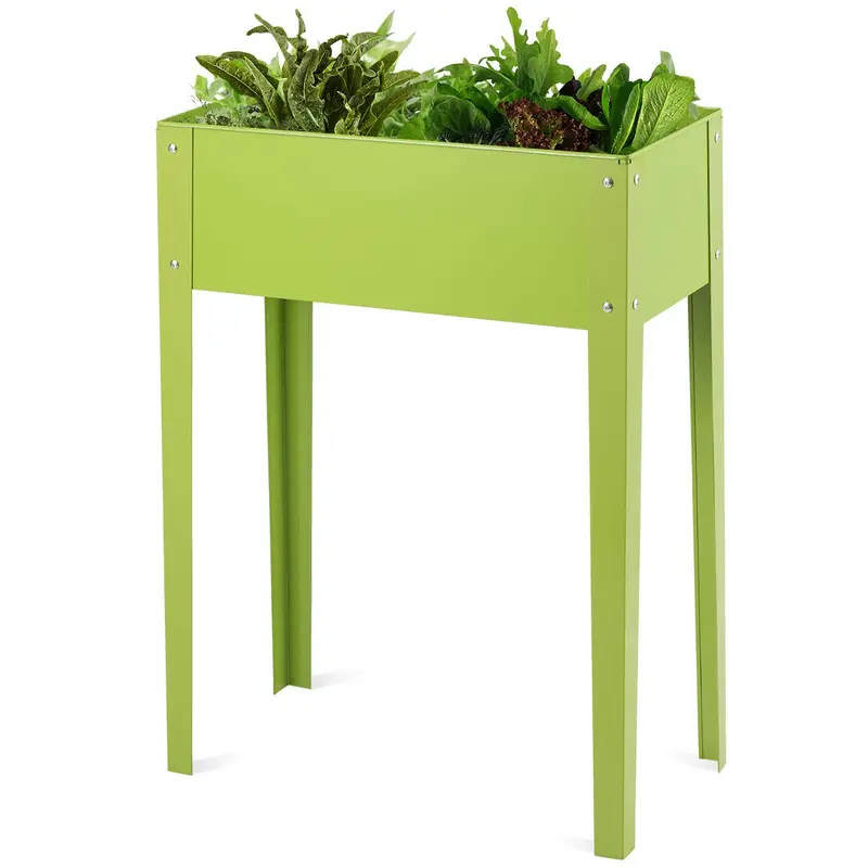 Elevated Metal Planter Box On Legs – Modern 25-Inch Rectangular Garden Bed 1