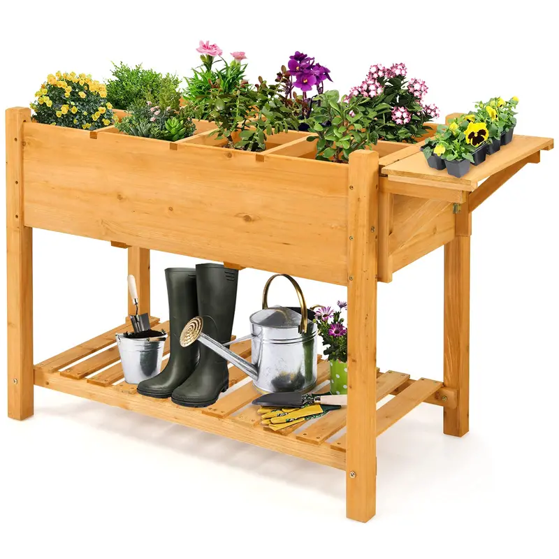 Elevated Wooden Garden Box – 47"L X 21"W X 31.5"H Planter 1