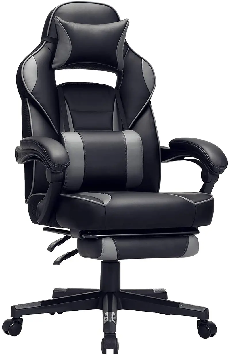 Ergonomic Gaming Chair – Office Seat With Adjustable Footrest, Headrest Pillow, And Lumbar Support 1