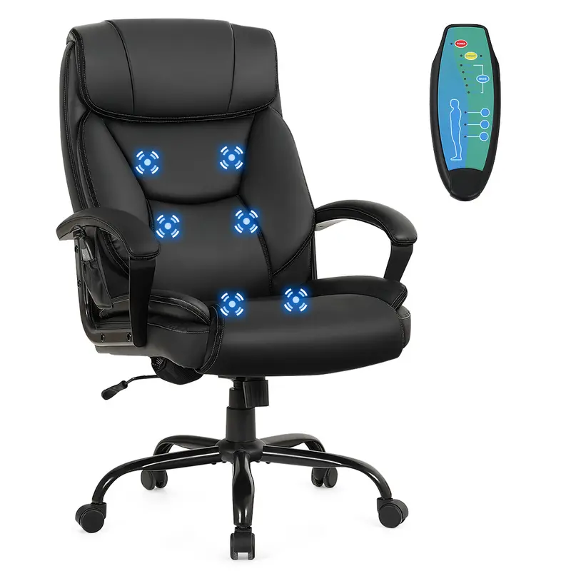 Executive Big & Tall Massage Chair – 6-Point Vibration Therapy With Premium Black Upholstery 1