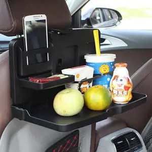 Foldable Car Backseat Organizer Tray – Drink & Snack Holder For Travel 1