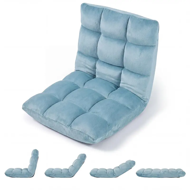 Foldable Floor Chair With Lumbar Support And 14-Position Recline 1