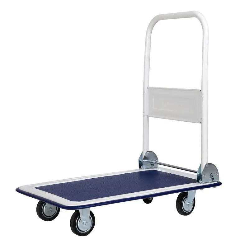 Folding Platform Hand Truck – 330 Lb Capacity Warehouse Dolly (Blue) 1