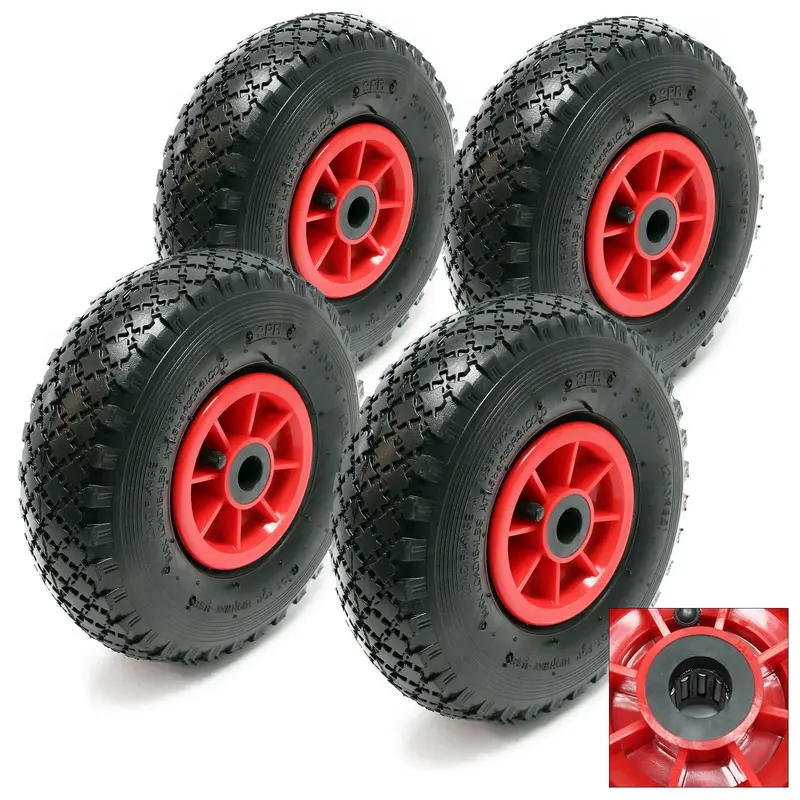 Four Replacement Tires – 3.00-4 Size For Sack Trucks And Barrows (Ht2046) 1