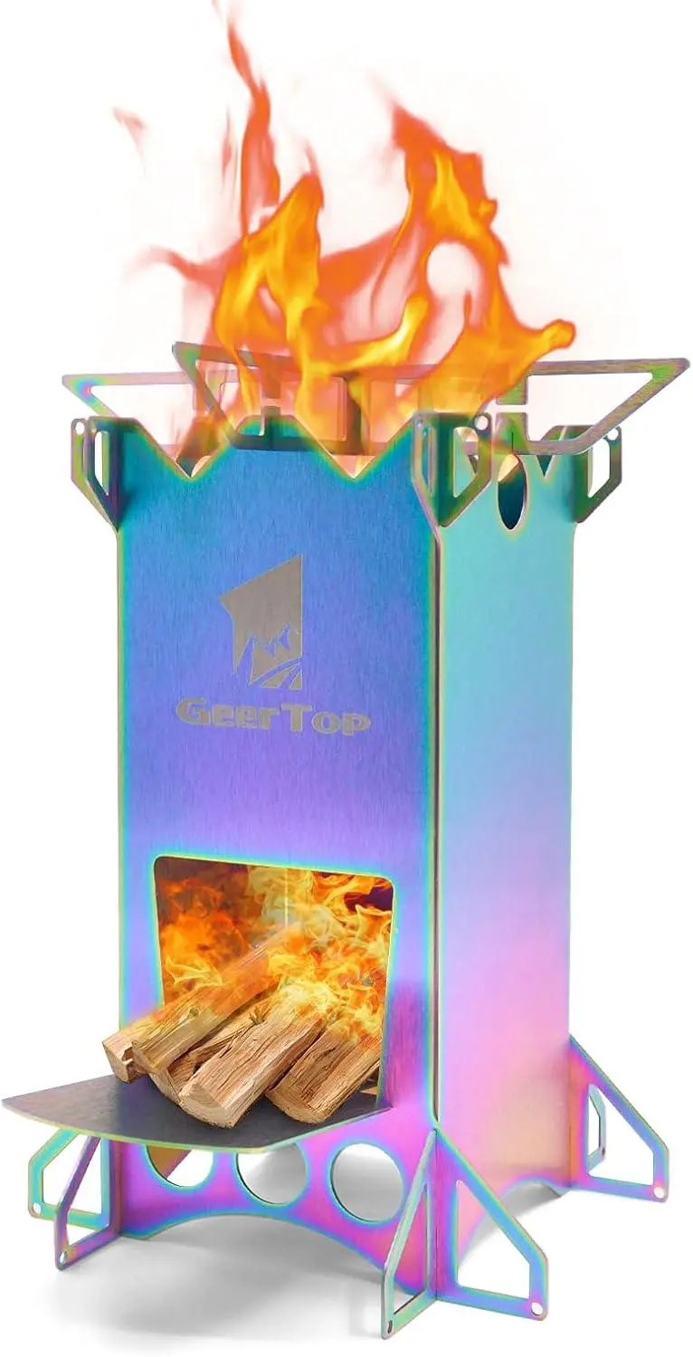 Geertop Stainless Steel Rocket Stove For Backpacking And Camping 2