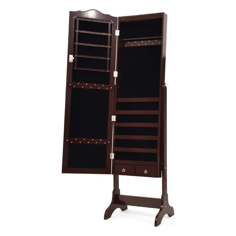 Giantex 14-Led Standing Jewelry Organizer With Full-Height Mirror 1