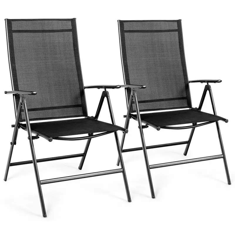 Giantex 2-Pack Folding Outdoor Dining Chairs – Sleek Black Design 1