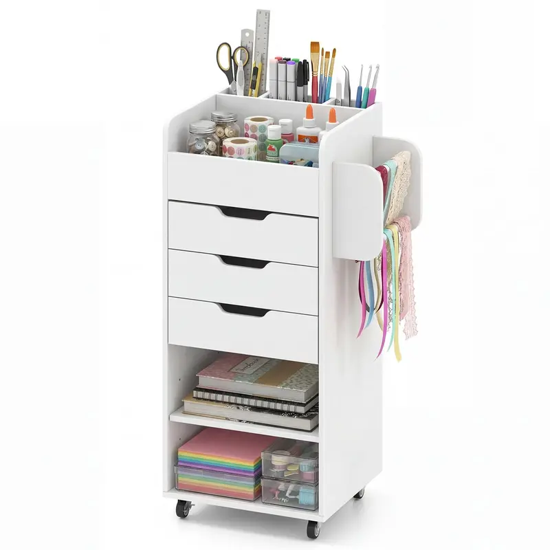 Giantex 3-Drawer Craft Storage Cart – Mobile Utility Organizer For Home Or Workshop 1