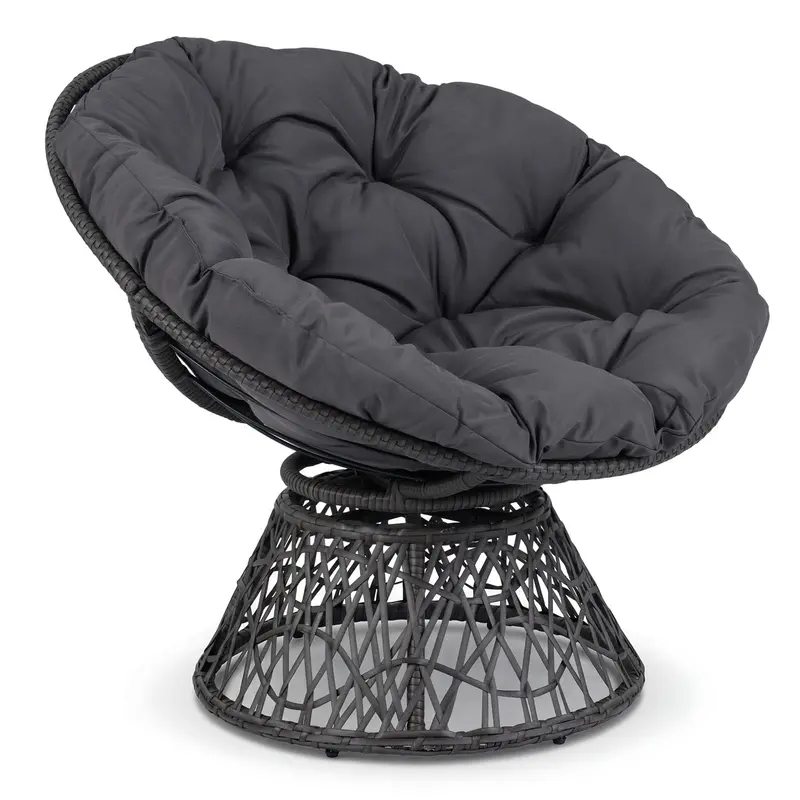Giantex 360-Degree Swivel Papasan Chair – Wicker Frame With Thick Cushioning 1