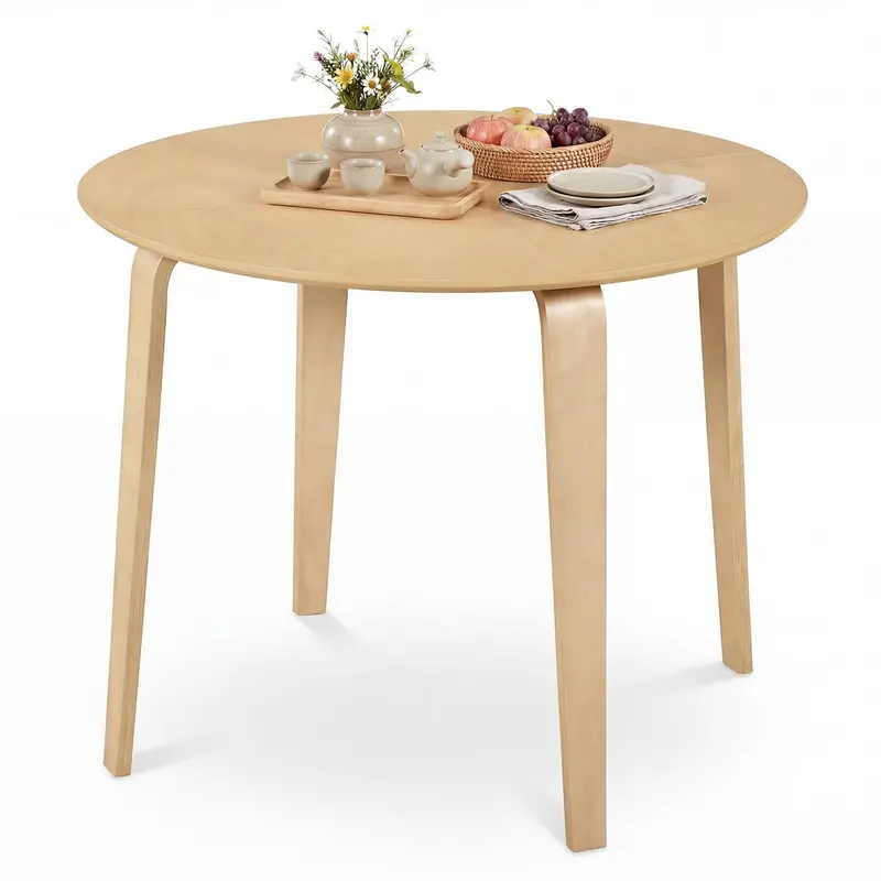 Giantex 37.5-Inch Solid Rubberwood Kitchen Table With Sturdy Wooden Legs 1
